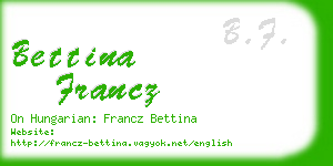 bettina francz business card